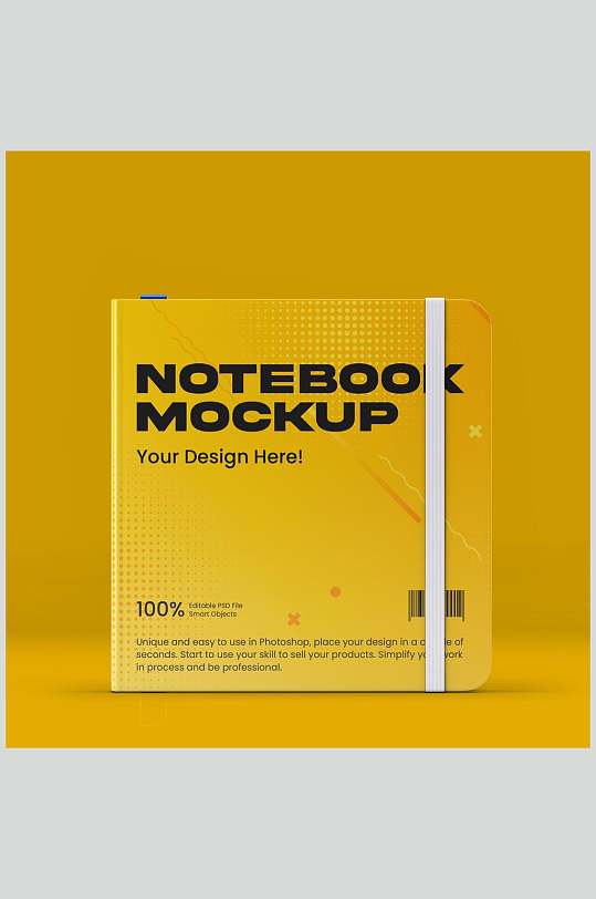 国外企业画册封面样机设计立即下载精品黄色硬精装画册宣传册封面封底