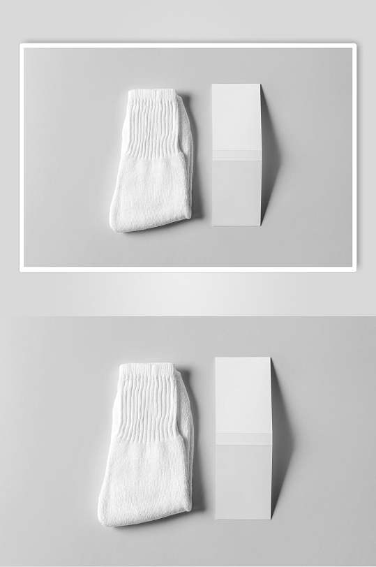 简约白色袜子包装样机