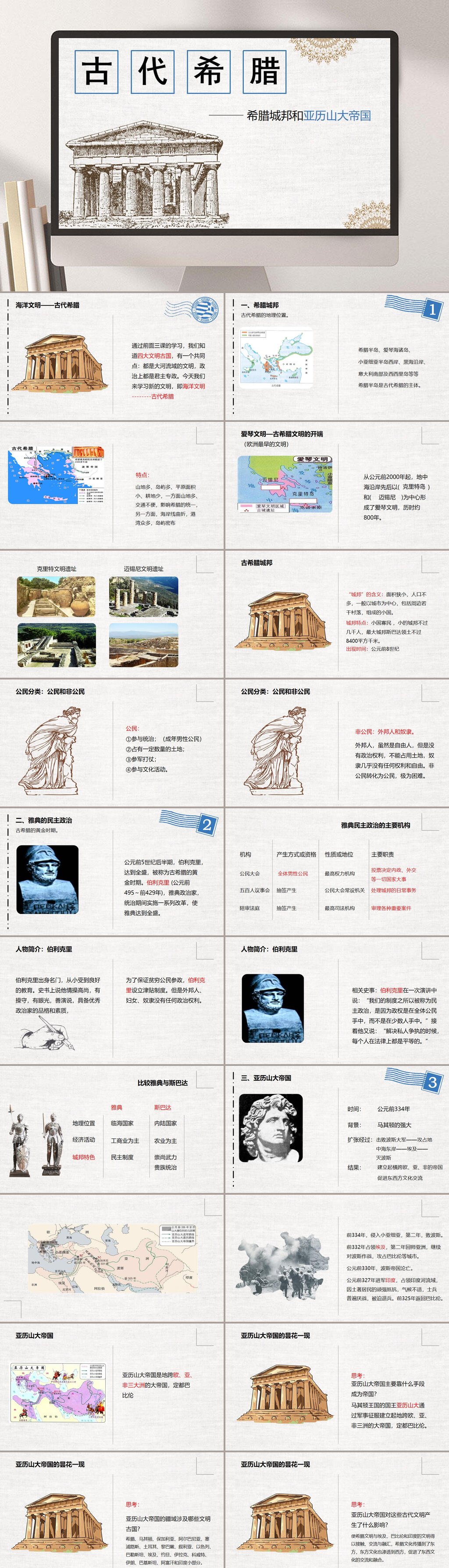 古代希腊中国近代史PPT素材