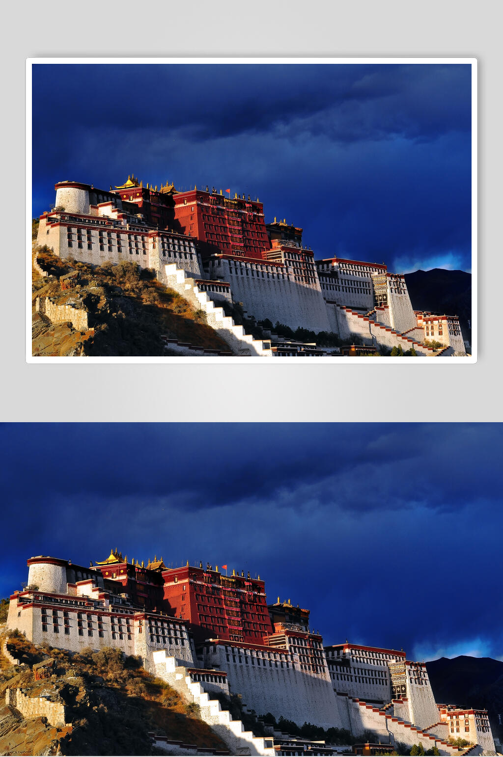 深蓝色布达拉宫风景图素材