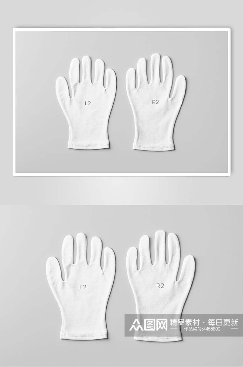 白色极简手套展示样机素材