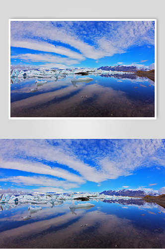 蓝天白云冰川冰雪图片