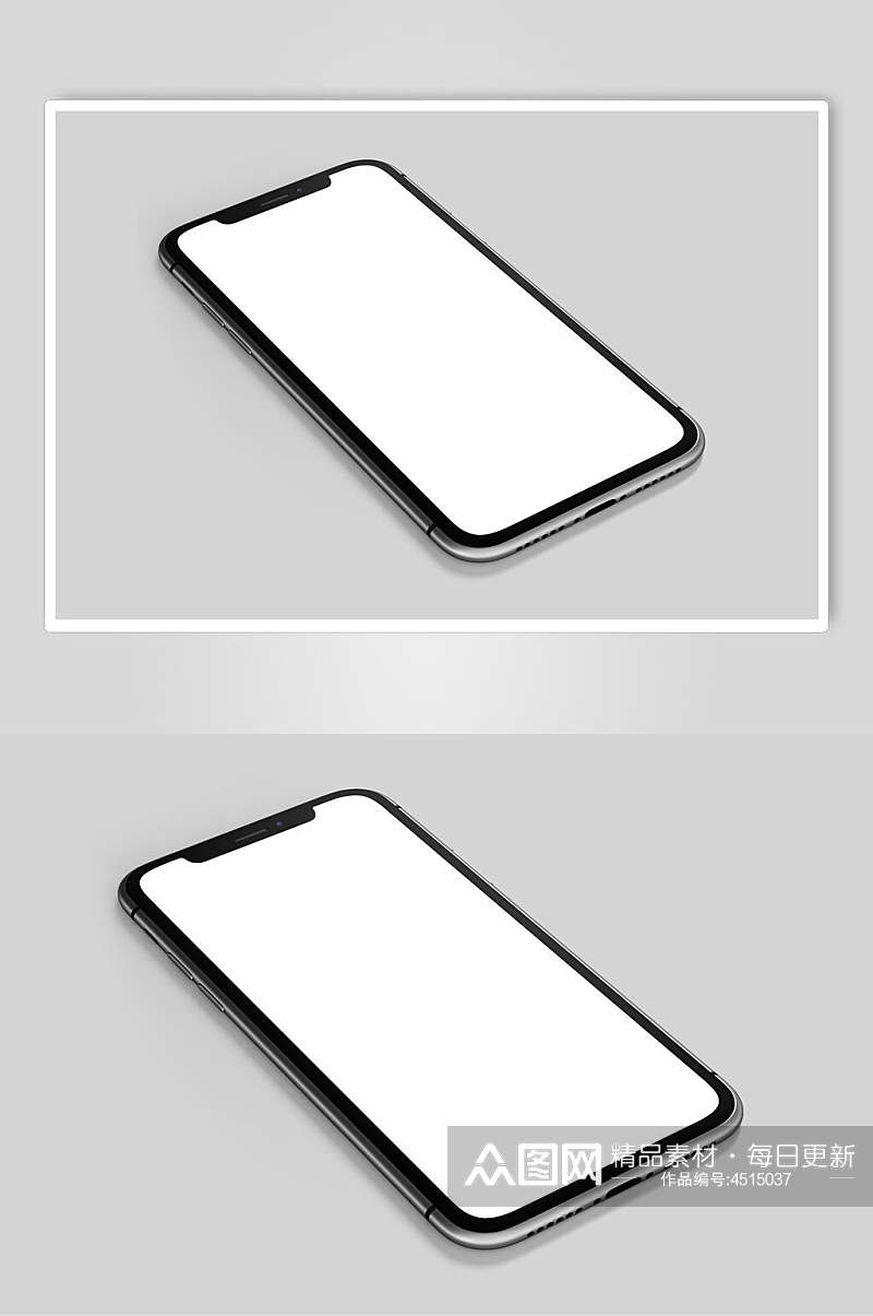 白色正面手机屏幕设计样机素材