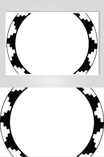 简约色块黑白圆形圆圈徽标矢量素材