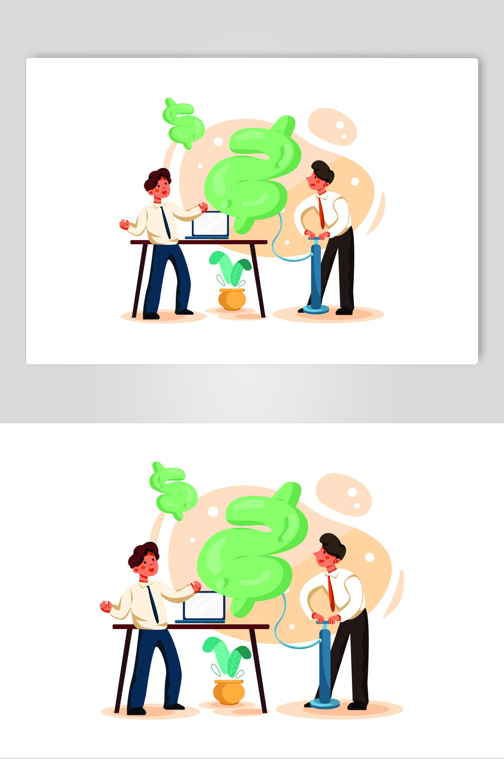 植物黄绿电脑简约办公运动矢量素材素材