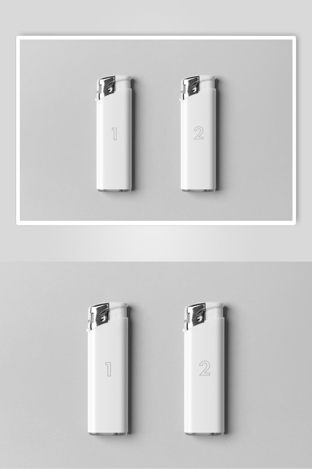 白色塑料打火机壳样机素材