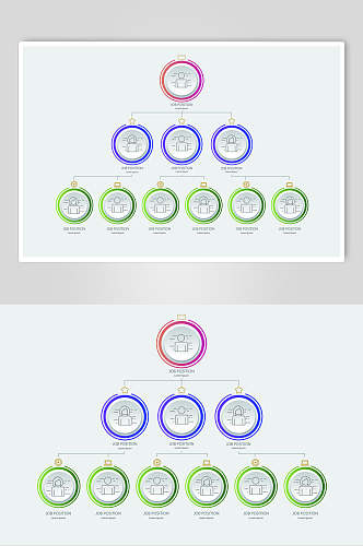 圆形商务公司组织构架图矢量素材