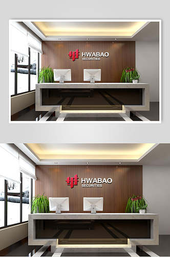 HWABAO企业形象墙样机