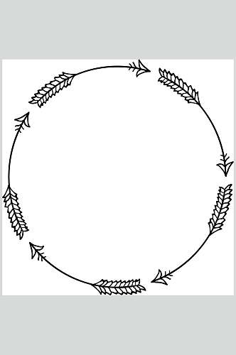 箭头简约手绘清新圆圈徽标矢量素材