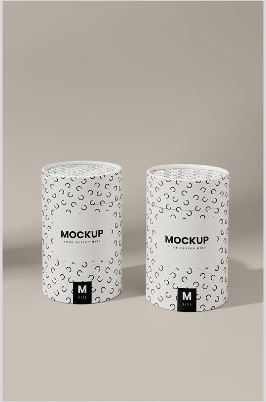 时尚圆柱天地盖纸盒包装样机