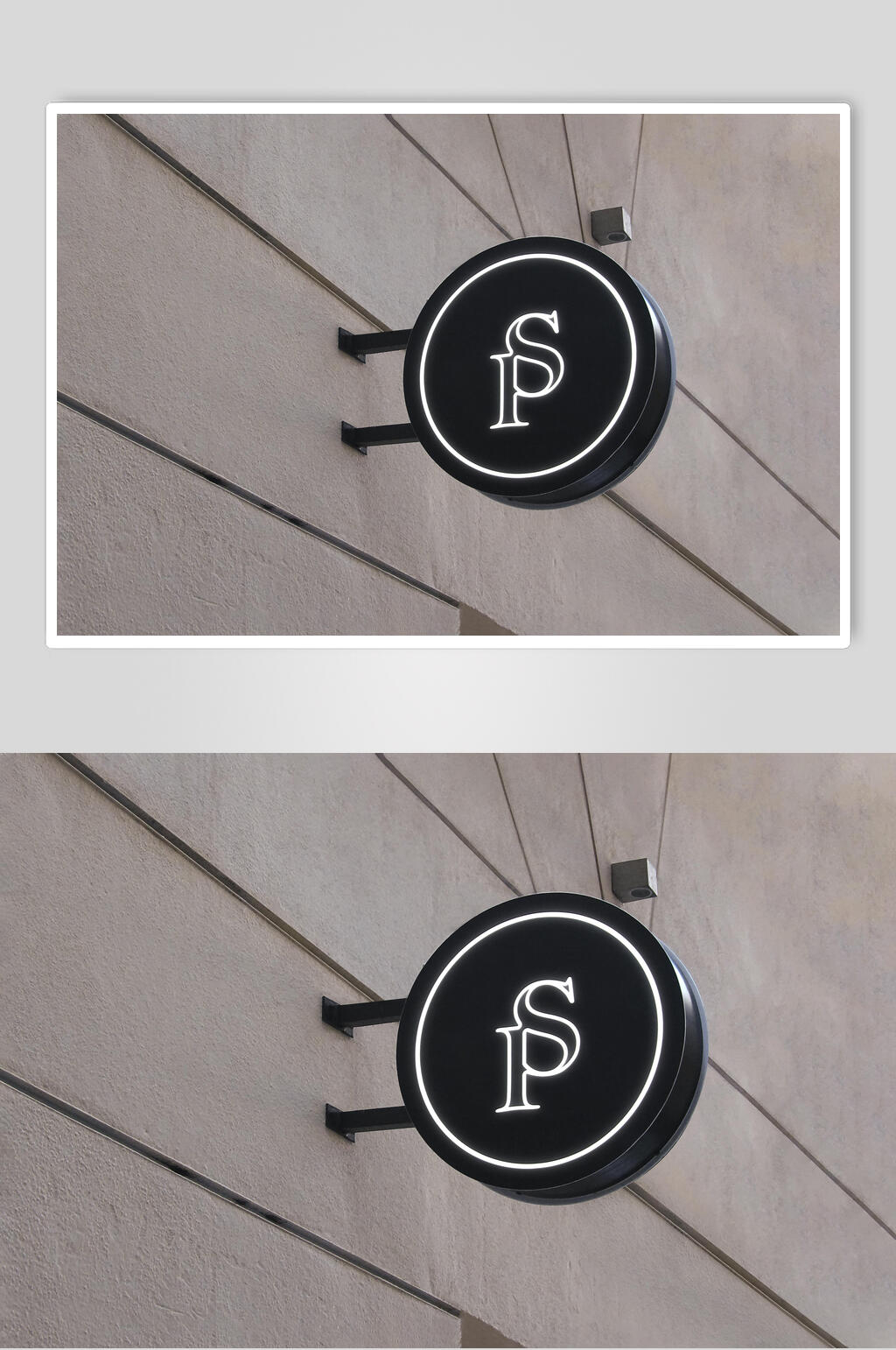 圆形高级LOGO招牌样机素材