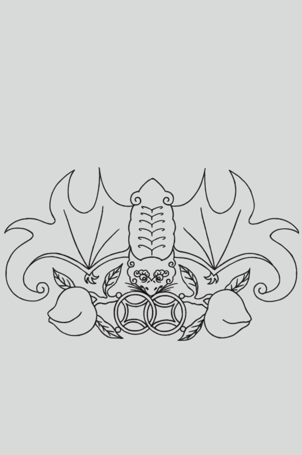 线条叶子黑色古典线描纹样矢量素材素材