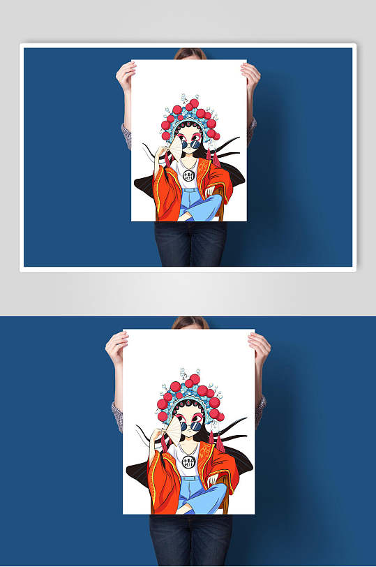 京剧花旦头饰国潮戏曲文创样机