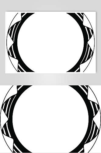 线条黑色简约清新圆圈徽标矢量素材