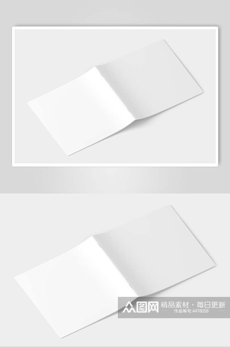 长方形阴影灰白色书皮封面样机素材