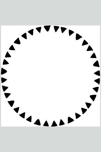 三角黑色手绘清新圆圈徽标矢量素材