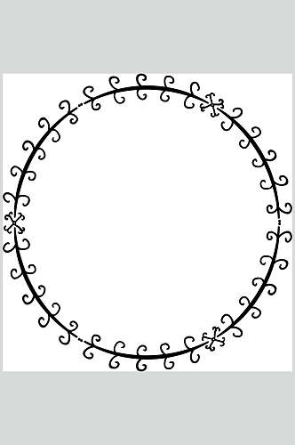 简约手绘线条清新圆圈徽标矢量素材