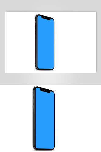 蓝色侧面手机屏幕设计样机