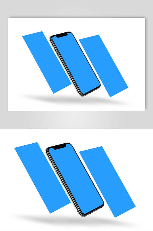 蓝色手机屏幕设计样机