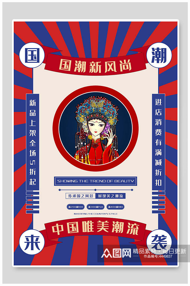 中国唯美潮流国潮人物海报素材