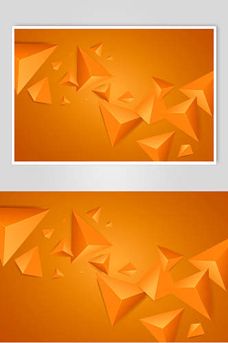 三角立体简约橙色渐变背景矢量素材