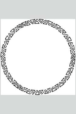 三角线条时尚黑色圆圈徽标矢量素材