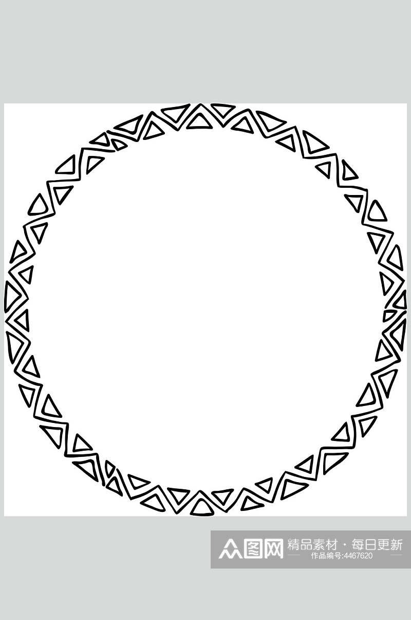 三角线条时尚黑色圆圈徽标矢量素材素材