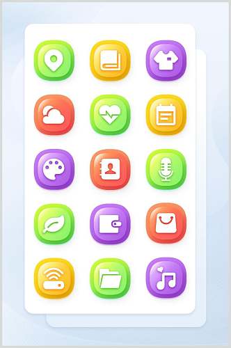 彩色定位音乐清新主题UI图标素材