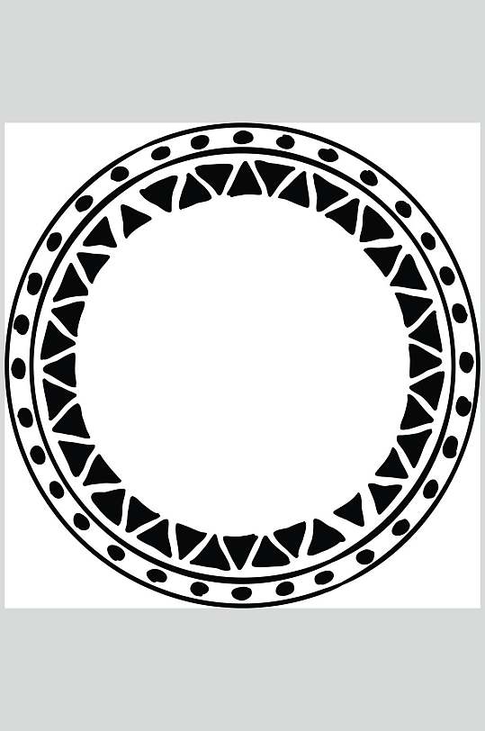 圆形三角简约黑色圆圈徽标矢量素材