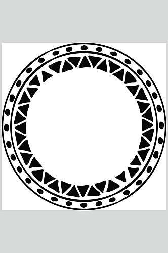 圆形三角简约黑色圆圈徽标矢量素材