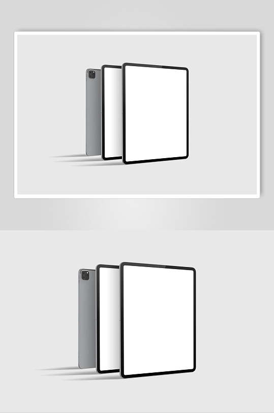黑框纯白色平板界面竖立ipad样机