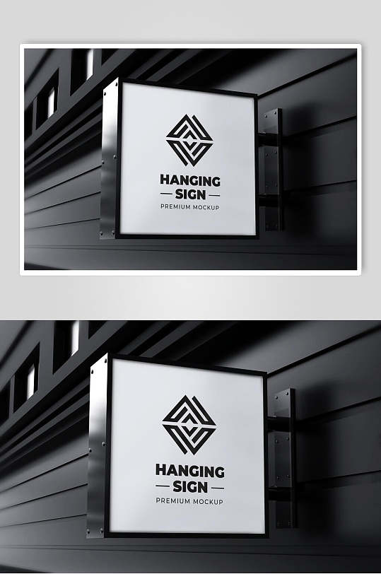 门口黑色logo招牌样机