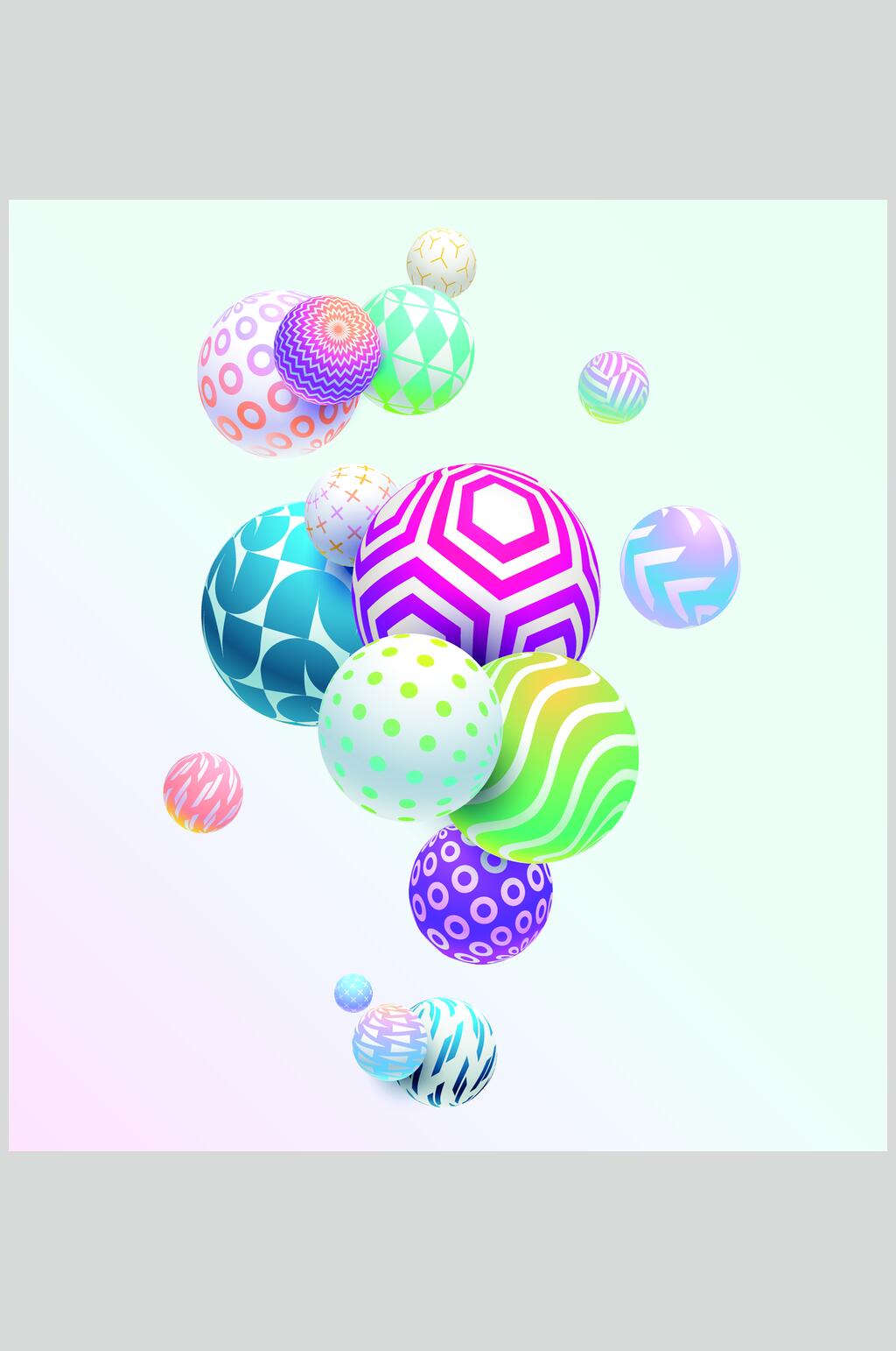 球体流体立体几何矢量素材素材