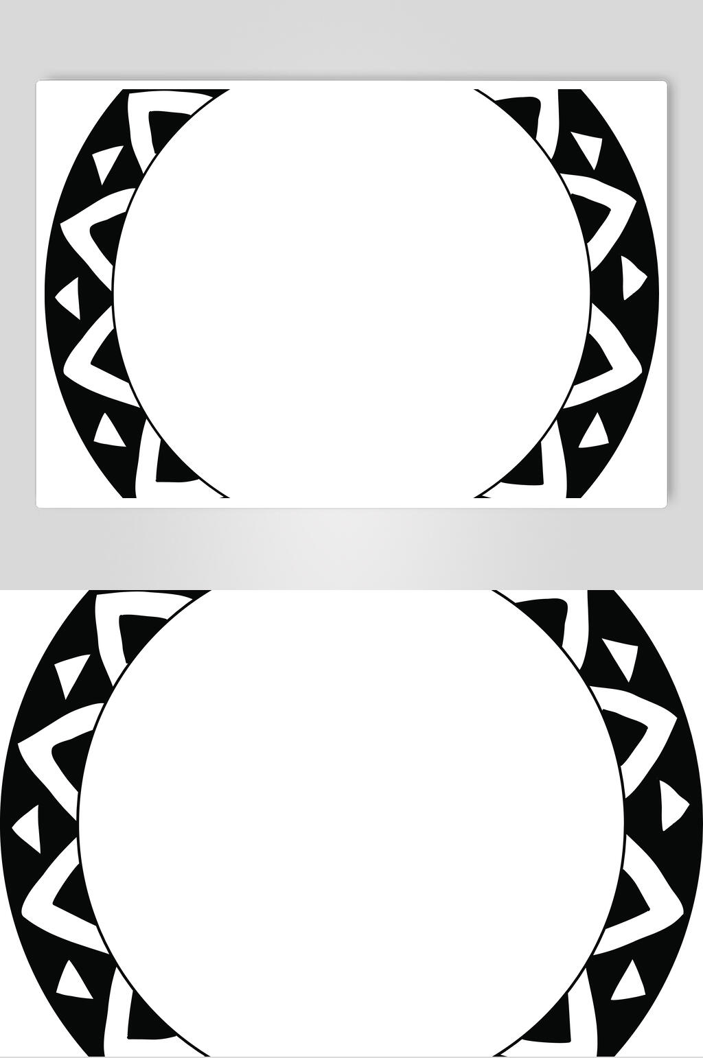 三角黑白简约清新圆圈徽标矢量素材素材