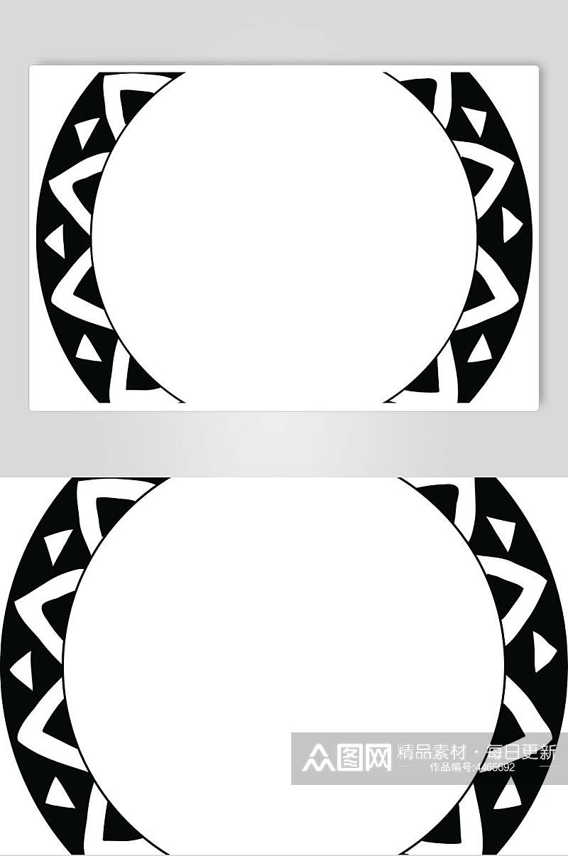 三角黑白简约清新圆圈徽标矢量素材素材