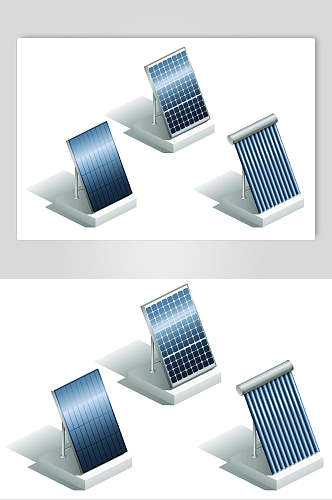 反光线条黑蓝发电站太阳能矢量素材