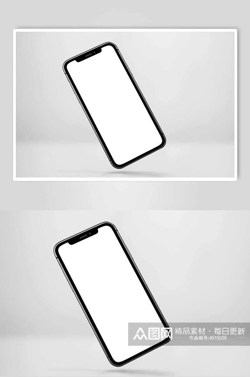白色手机屏幕设计样机素材
