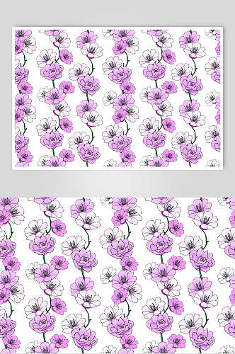 花朵紫色简约清新山花茶矢量素材