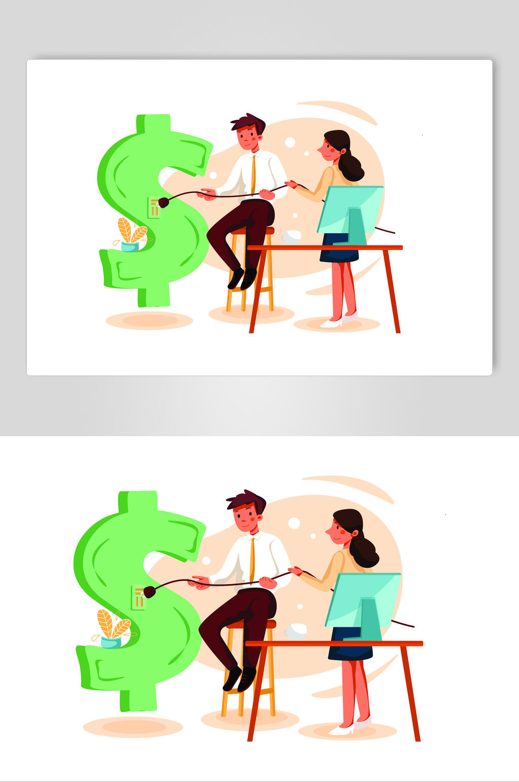 金钱办公运动矢量素材素材