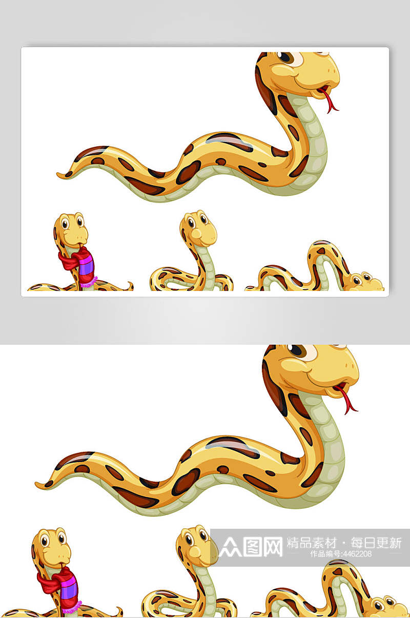 蛇卡通手绘蛇矢量素材素材