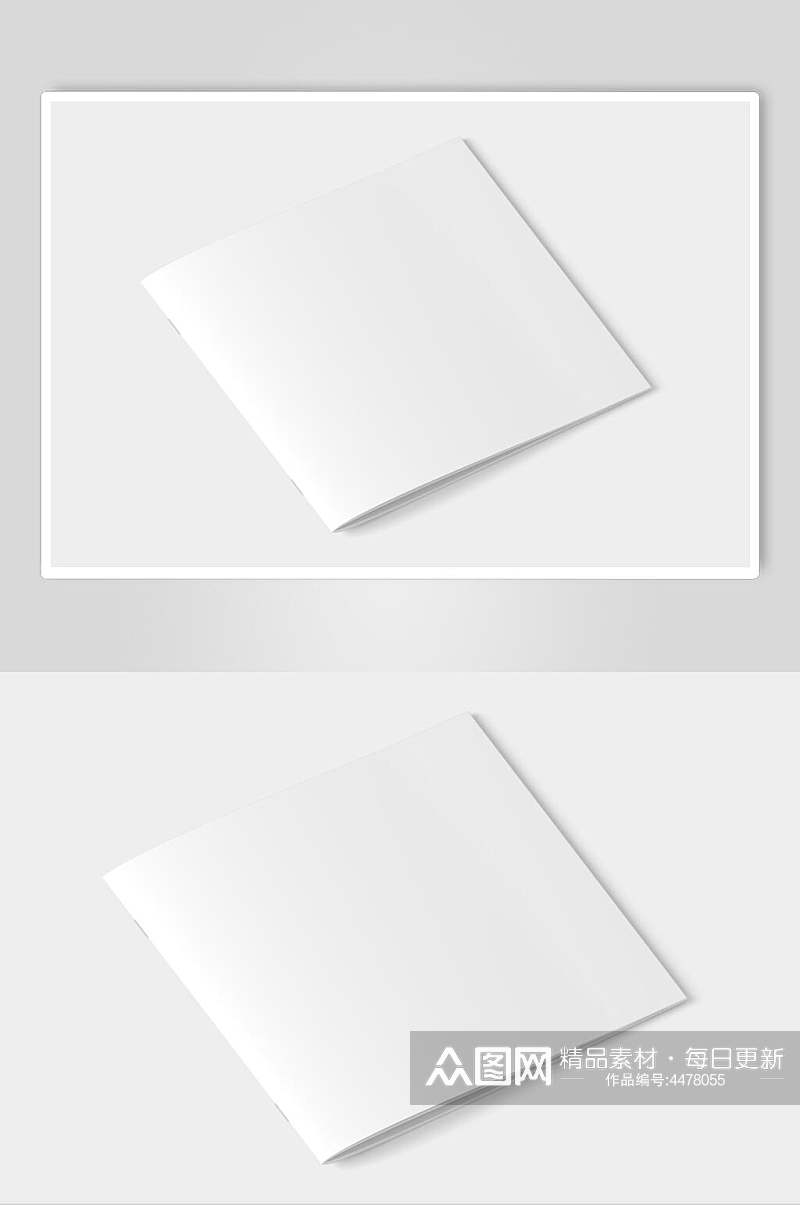 正方形阴影纸张白色书皮封面样机素材