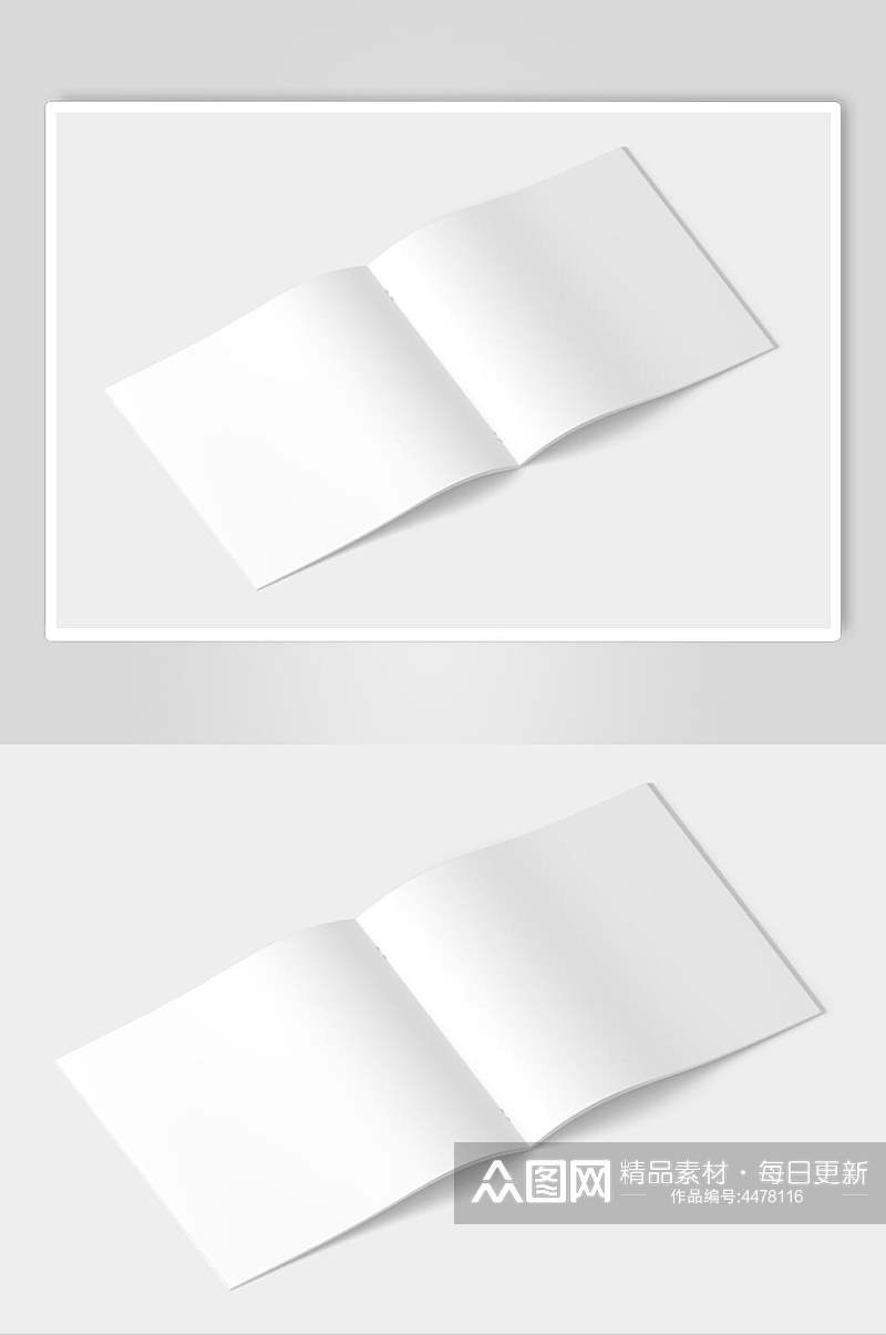 长方形阴影纸张白色书皮封面样机素材
