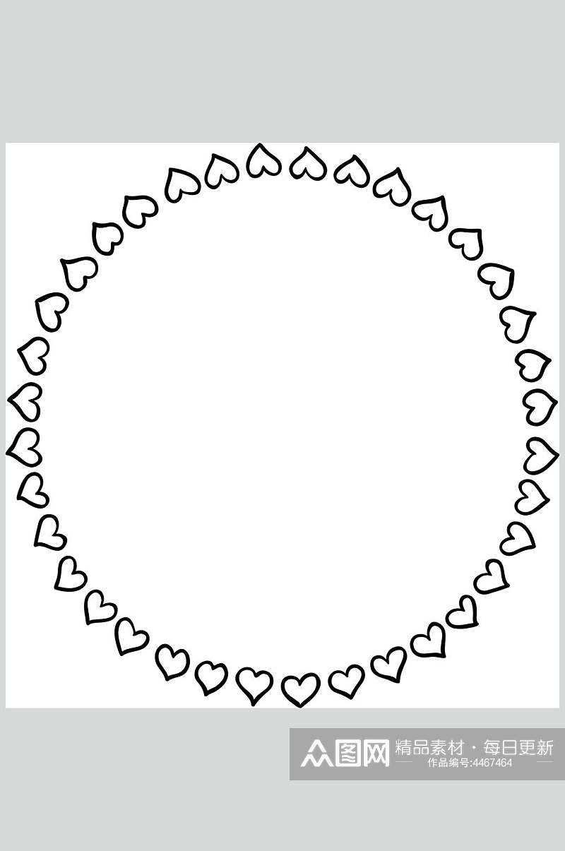 爱心简约唯美黑色圆圈徽标矢量素材素材