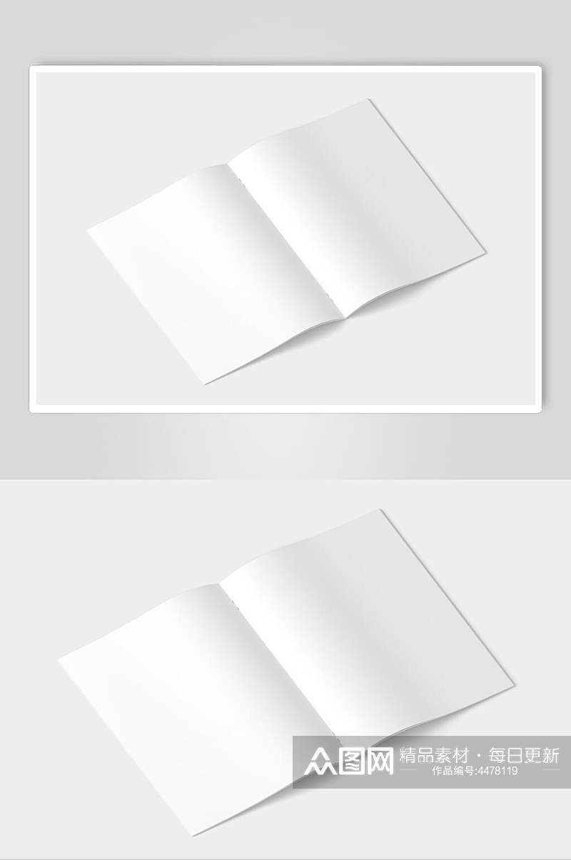 近景高清长方形白色书皮封面样机素材