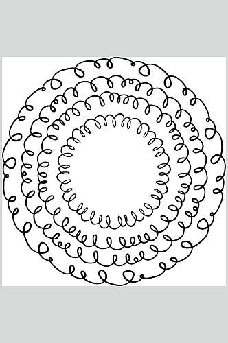 时尚线条唯美清新圆圈徽标矢量素材