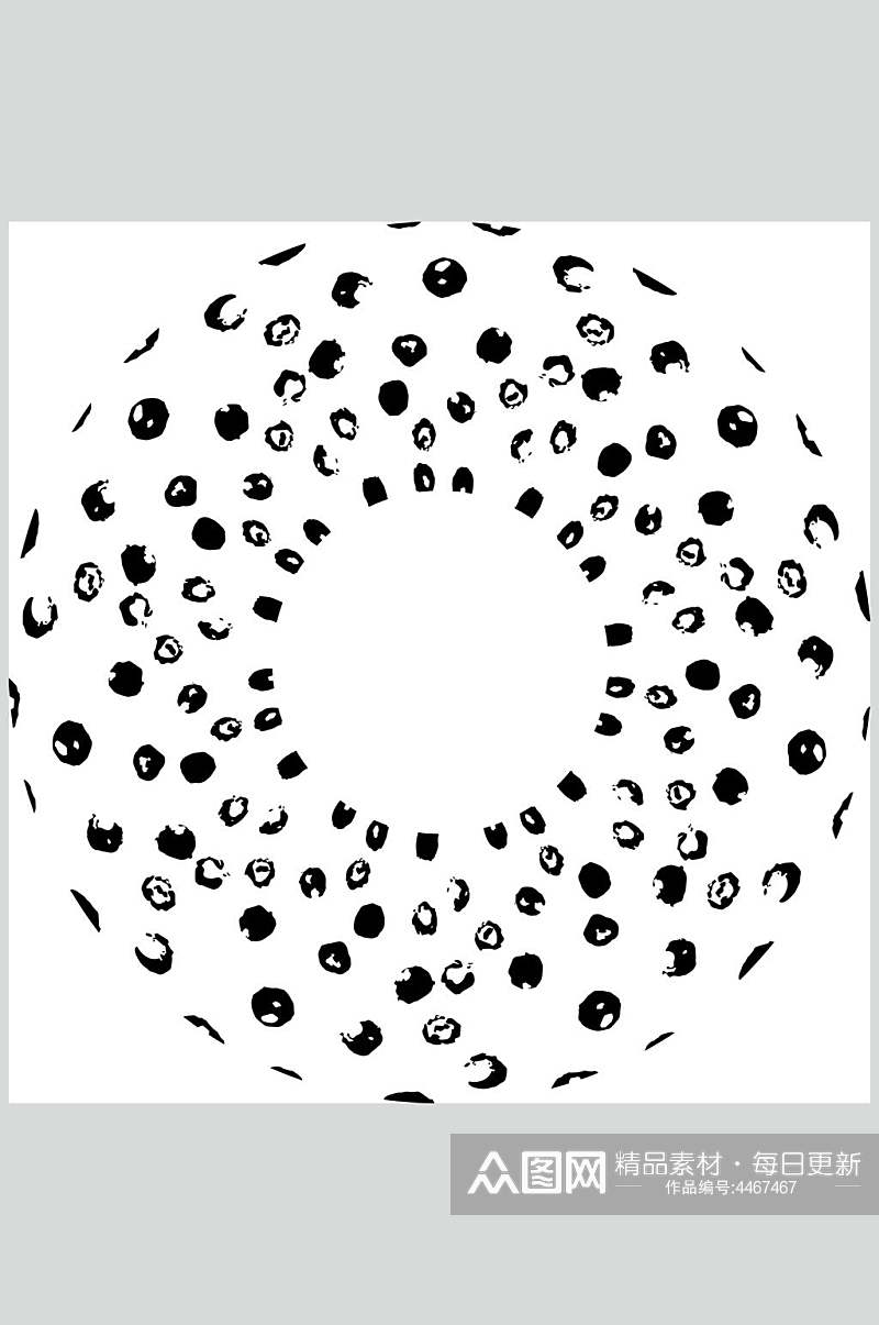 素雅黑色简约手绘圆圈徽标矢量素材素材