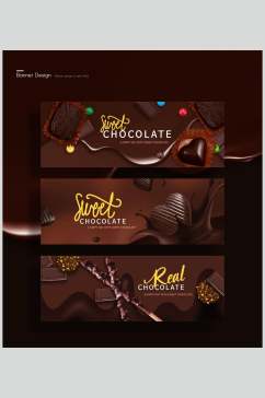 褐色巧克力英文时尚网页设计素材