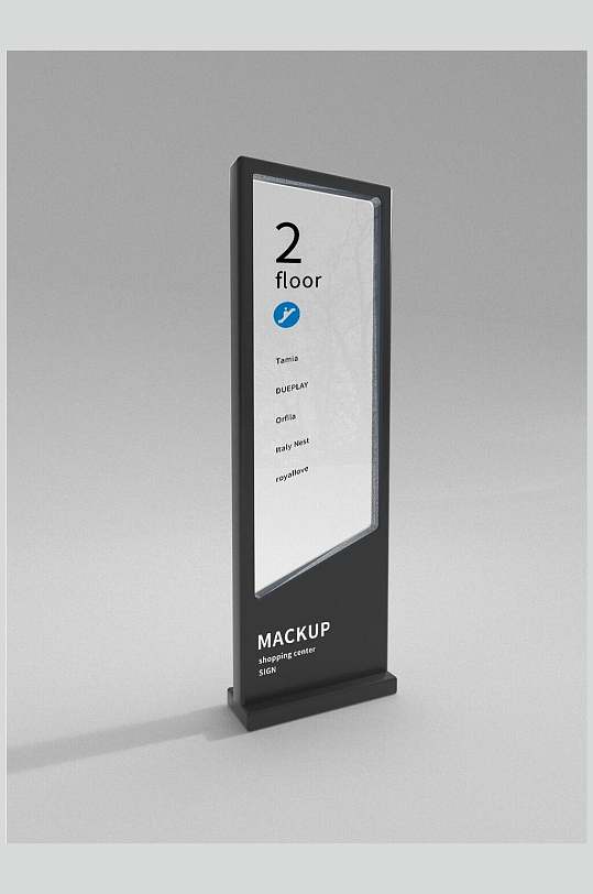 英文字母数字灰白色导视牌样机