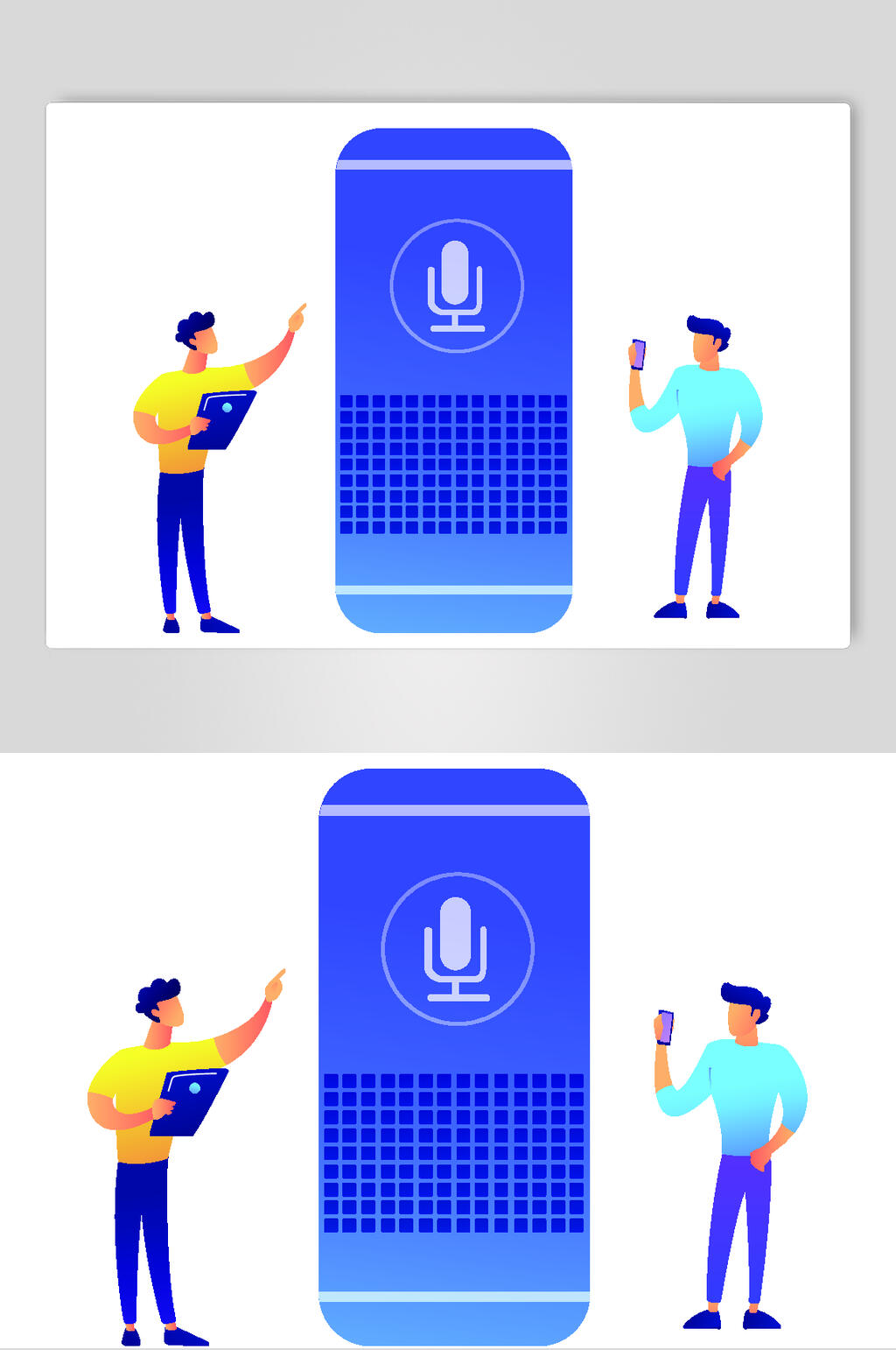 音响蓝色书本简约清新应用矢量素材素材