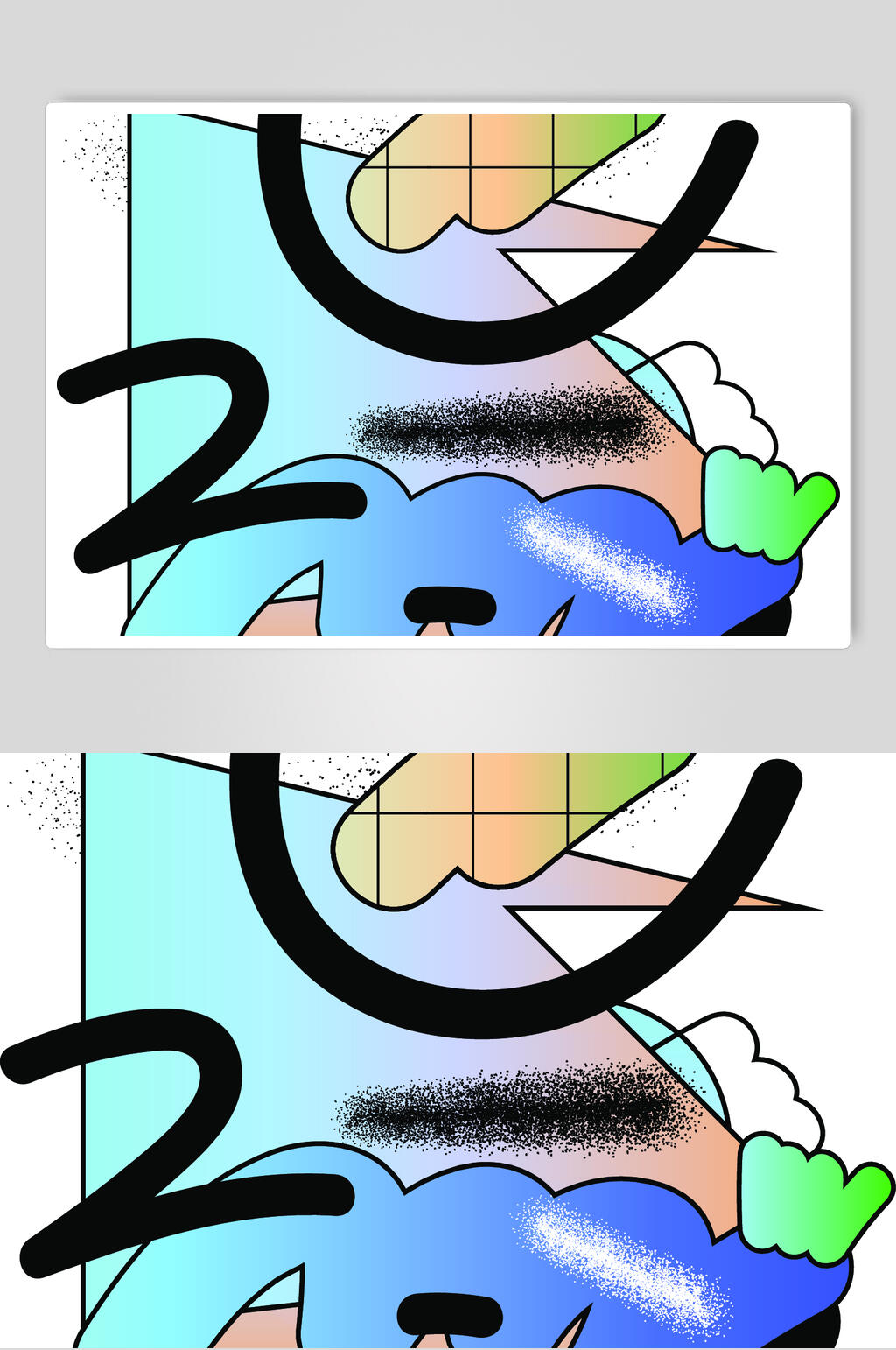 数字噪点复古酸性涂鸦图案矢量素材素材